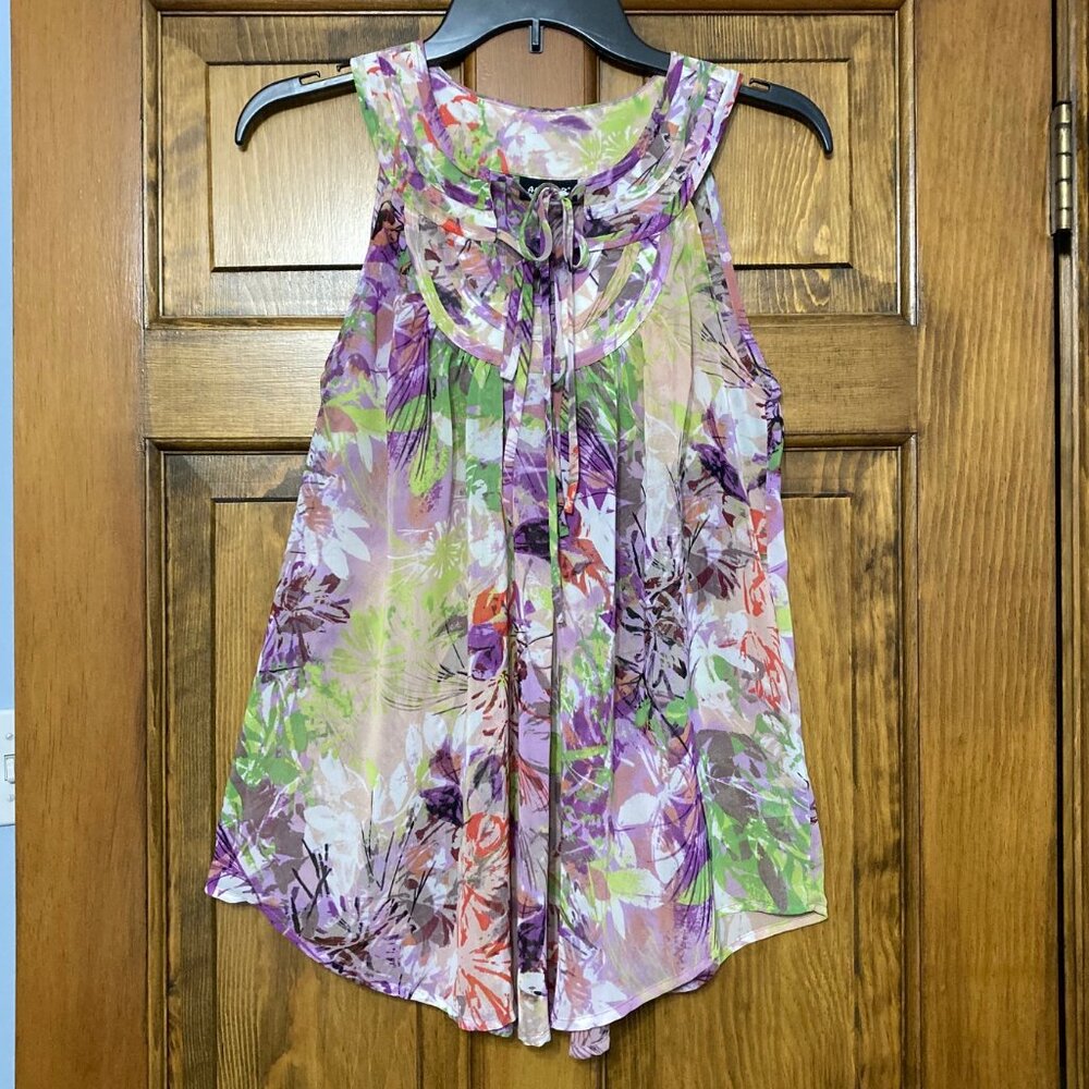 NWT * Sheer Purple Floral Top
